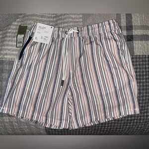 Men's Striped Swim Shorts NWT MEDIUM- Navy, Red & White